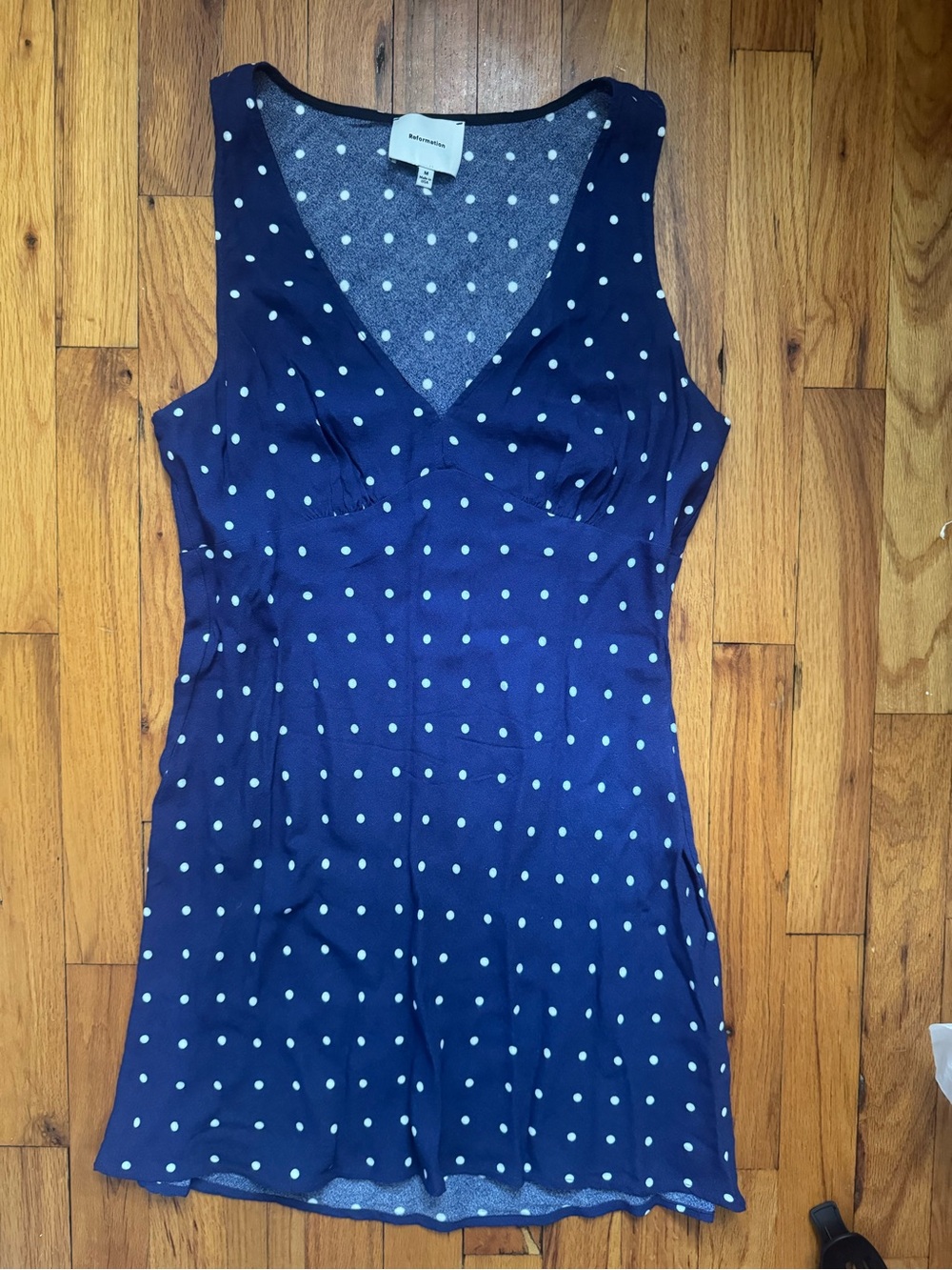 Reformation Calix Mini Dress Navy - Picture 3 of 7